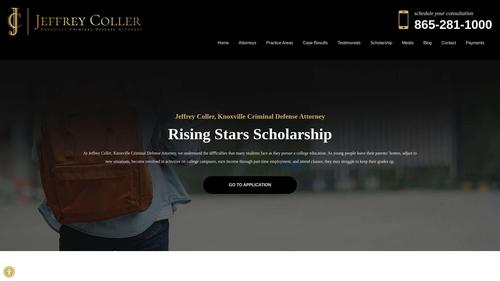 Jeffrey Coller, Knoxville Criminal Defense Attorney Rising Stars Scholarship